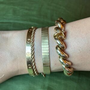 14k Yellow Gold Vintage 1980s Bracelet Size 7.5”